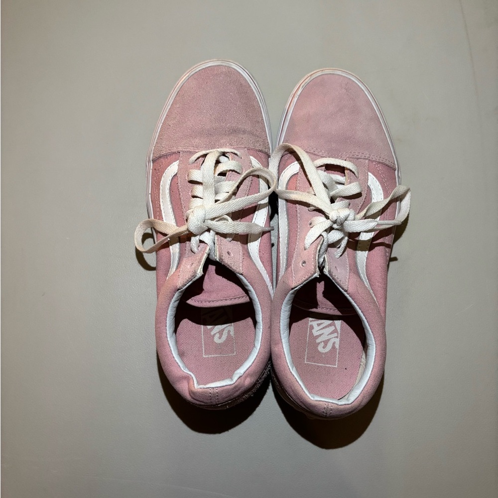 Pink lace-up Vans (Women’s size 10)